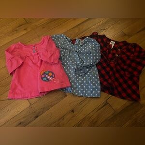 Carter's Vibrant Trio: Pink, Blue, and Red Tops